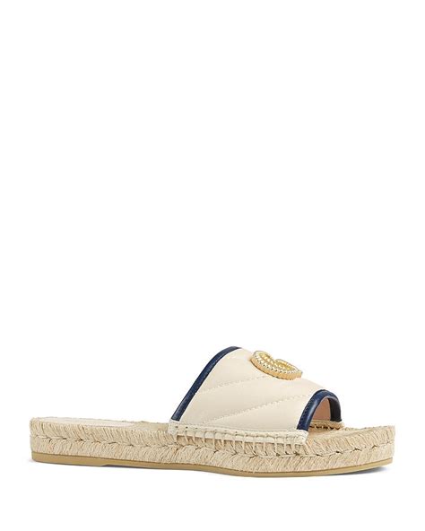 Gucci Women's Pilar Leather Espadrille Sandals 